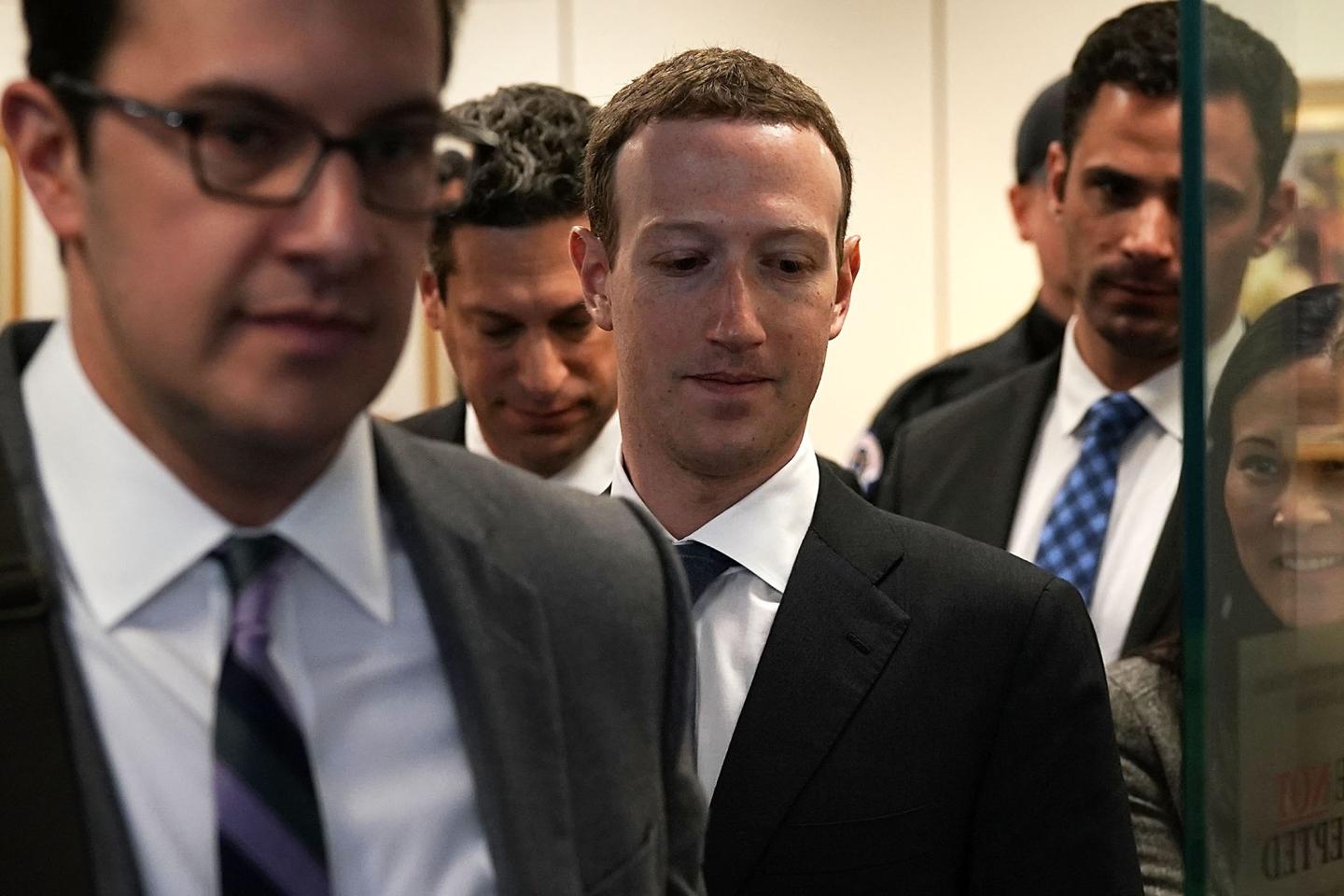 Facebook CEO Mark Zuckerberg Meets With Members Of Congress On Capitol Hill