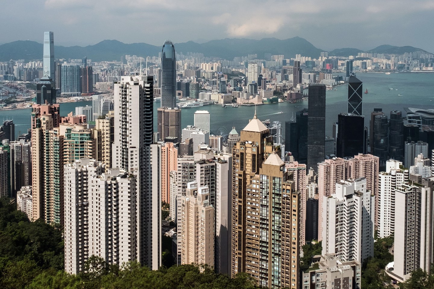 Hong Kong Skyline at the Peak as Asia Shares Extend Relief Rally