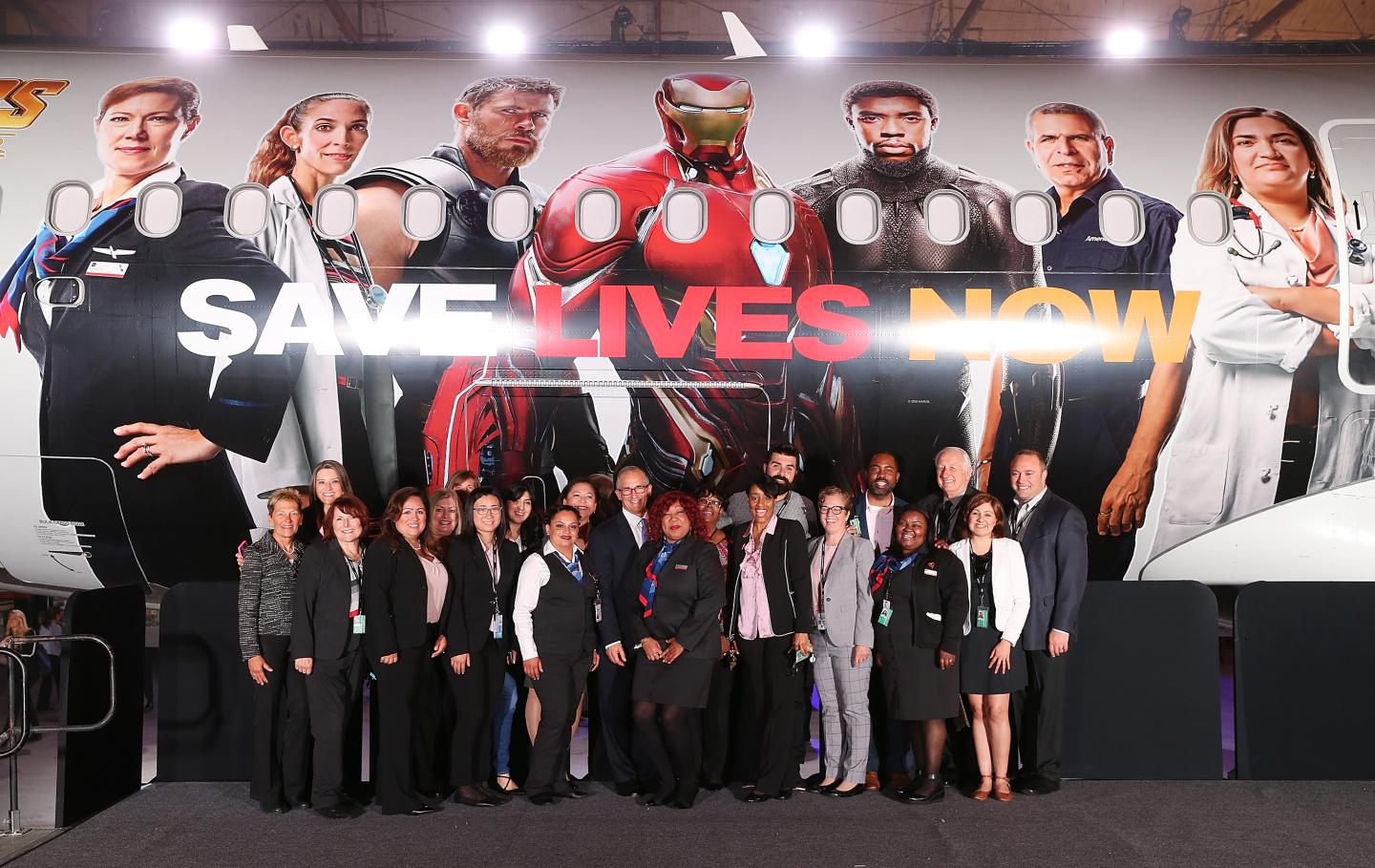 American Airlines, Stand Up To Cancer, And Marvel Studios' "Avengers: Infinity War" Unveil Custom-Wrapped Plane - Arrivals