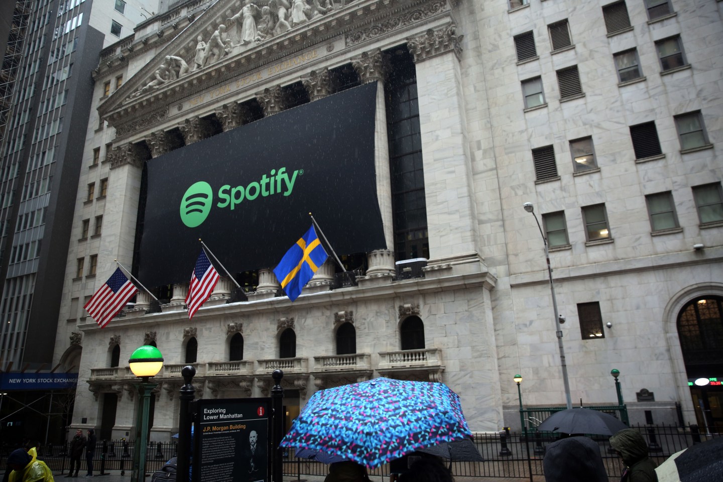 Spotify Logo on the New York Stock Exchange