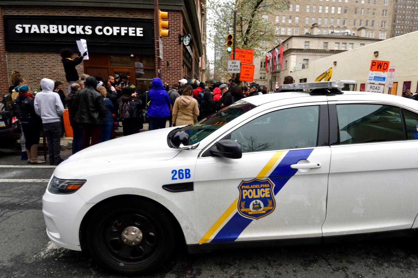 Anti-Racism Protest at Starbucks in Philadelphia, PA