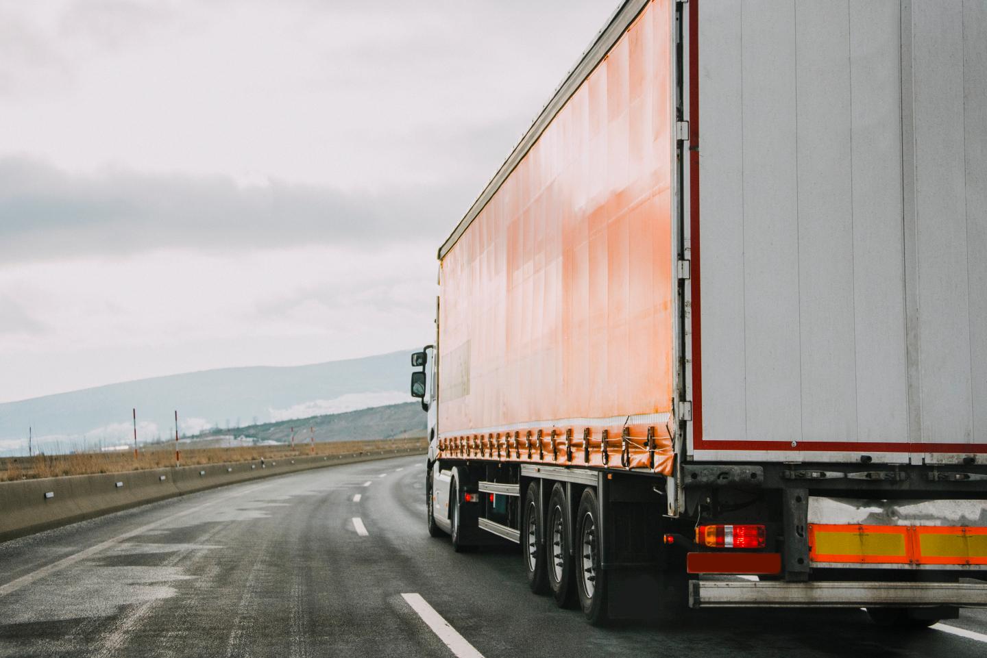 Truck on highway