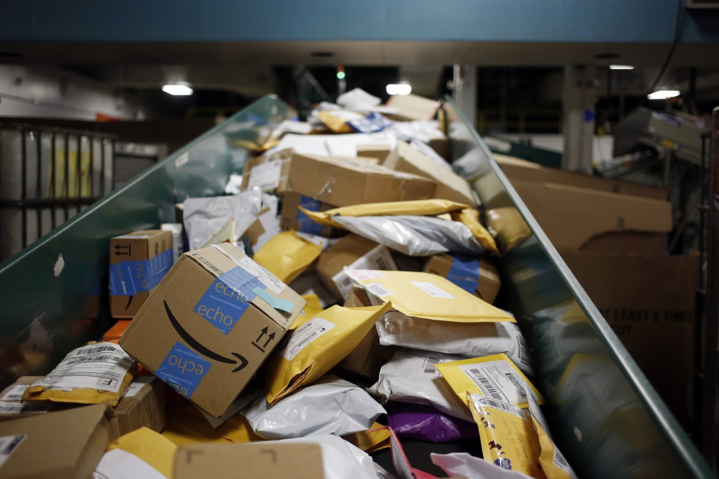Operations Inside A United States Postal Service Sorting Facility