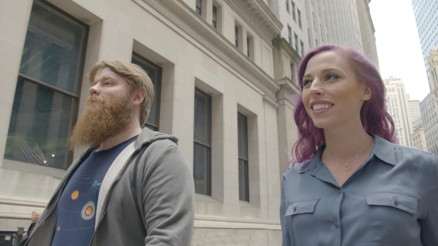 The founders of digital currency-related startup Clovyr, Amber Baldet and Patrick Mylund Nielsen.