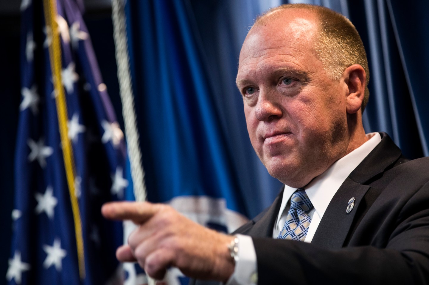 Thomas Homan, acting ICE director, takes questions at press conference