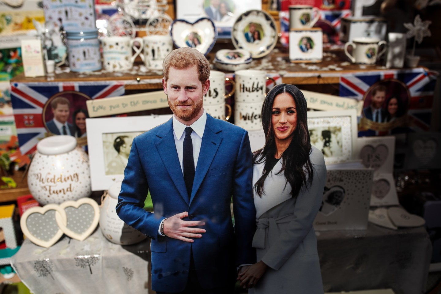 Merchandise for Royal Wedding 2018 on display