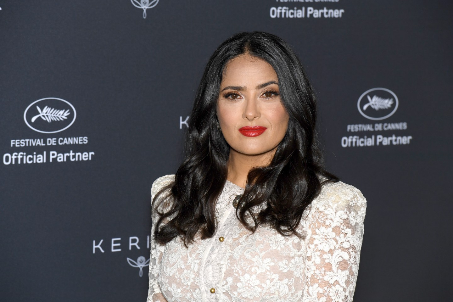 Salma Hayek poses at 71st Annual Cannes Film Festival