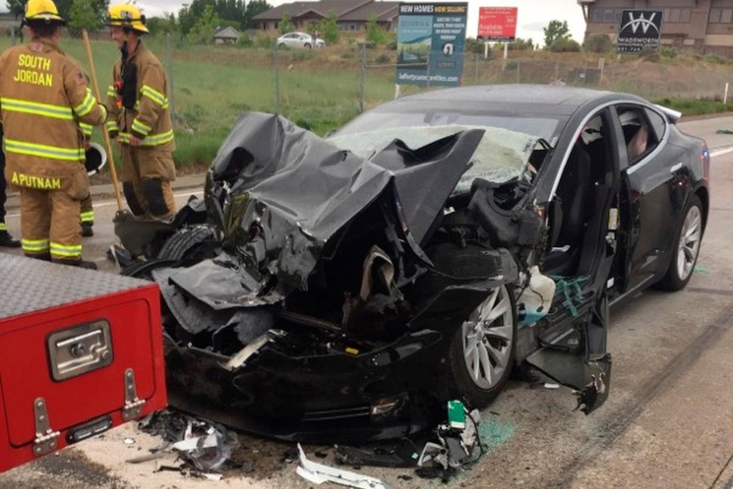 Tesla Crash-Utah, South Jordan, USA - 11 May 2018