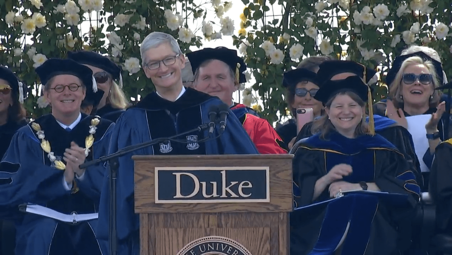 Tim Cook’s Duke Commencement Speech Emphasizes Tech Privacy