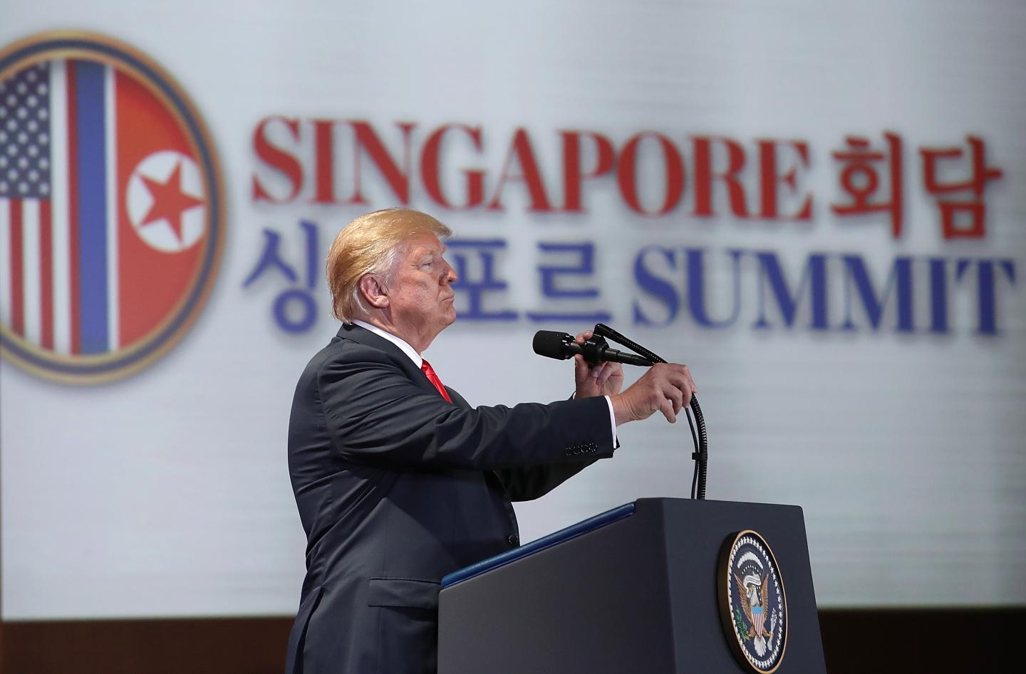 U.S. President Trump Meets North Korean Leader Kim Jong-un During Landmark Summit In Singapore