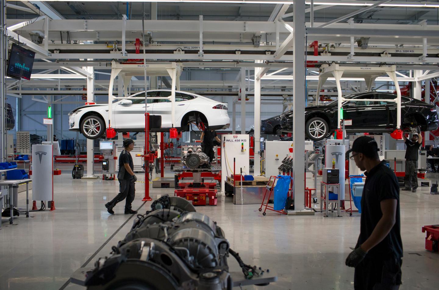 Assembly Of Tesla Model S Electric Automobiles At A Tesla Motors Inc. Factory
