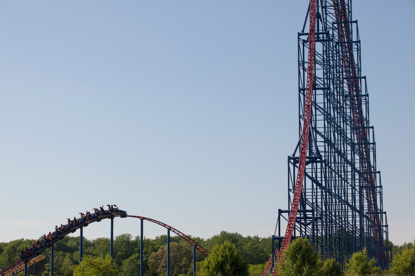 Roller coaster at Six Flags