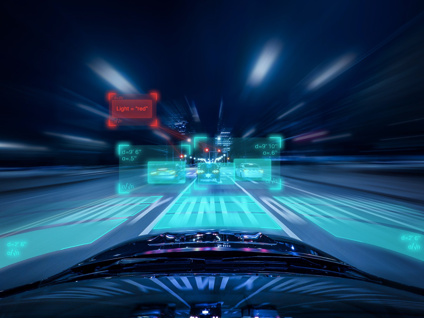 Driverless Car Evaluating upcoming Traffic