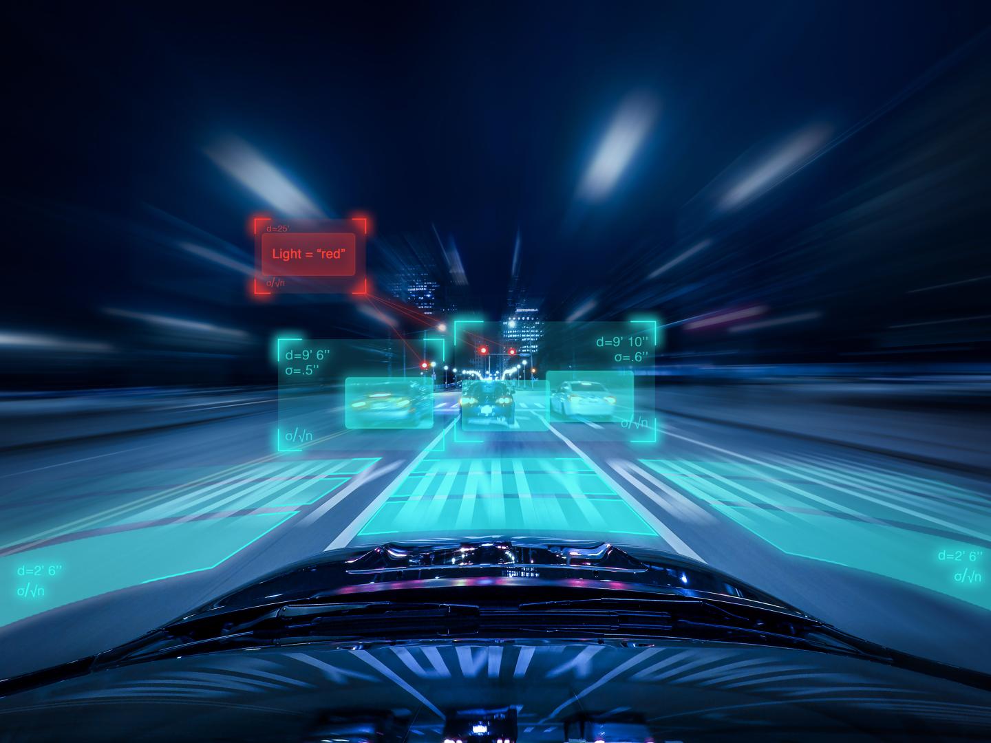 Driverless Car Evaluating upcoming Traffic