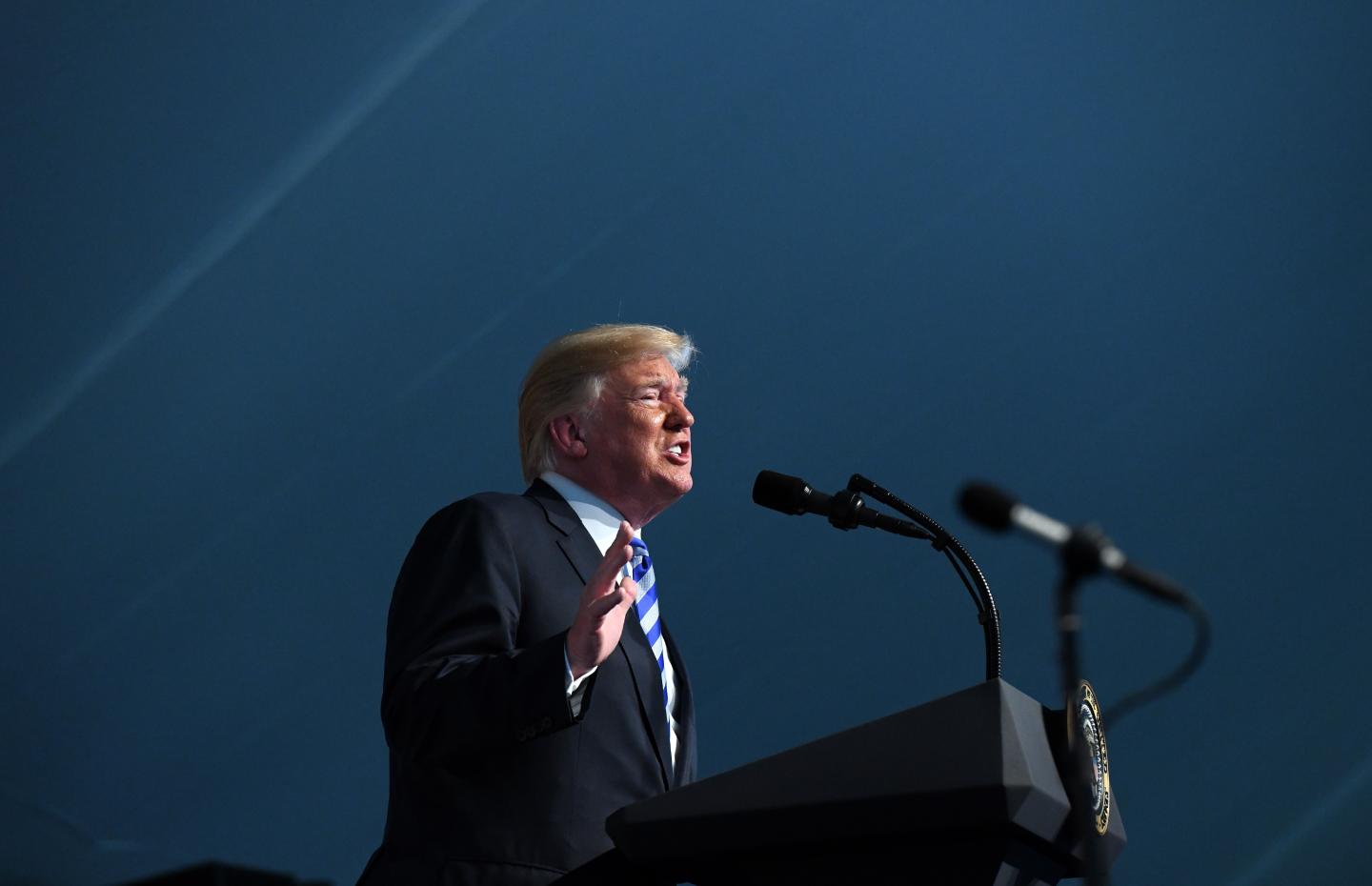 President Trump Participates In The U.S. Coast Guard Change of Command Ceremony