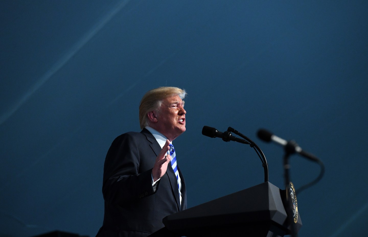 President Trump Participates In The U.S. Coast Guard Change of Command Ceremony