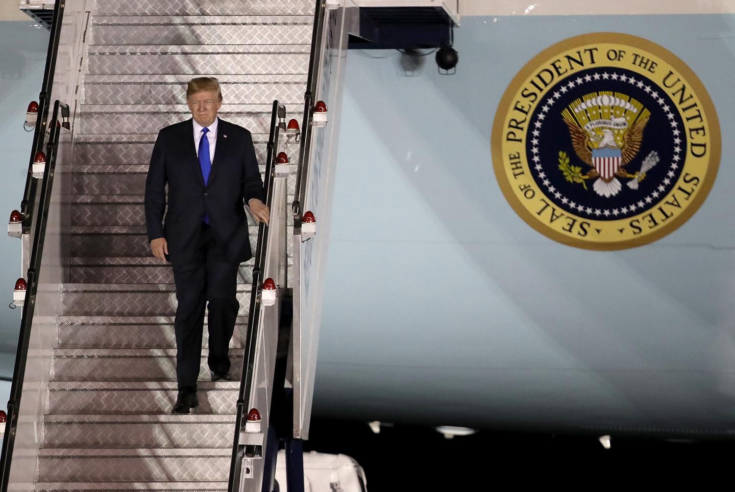 U.S. President Donald Trump Arrives In Singapore Ahead Of The U.S.-DPRK Summit