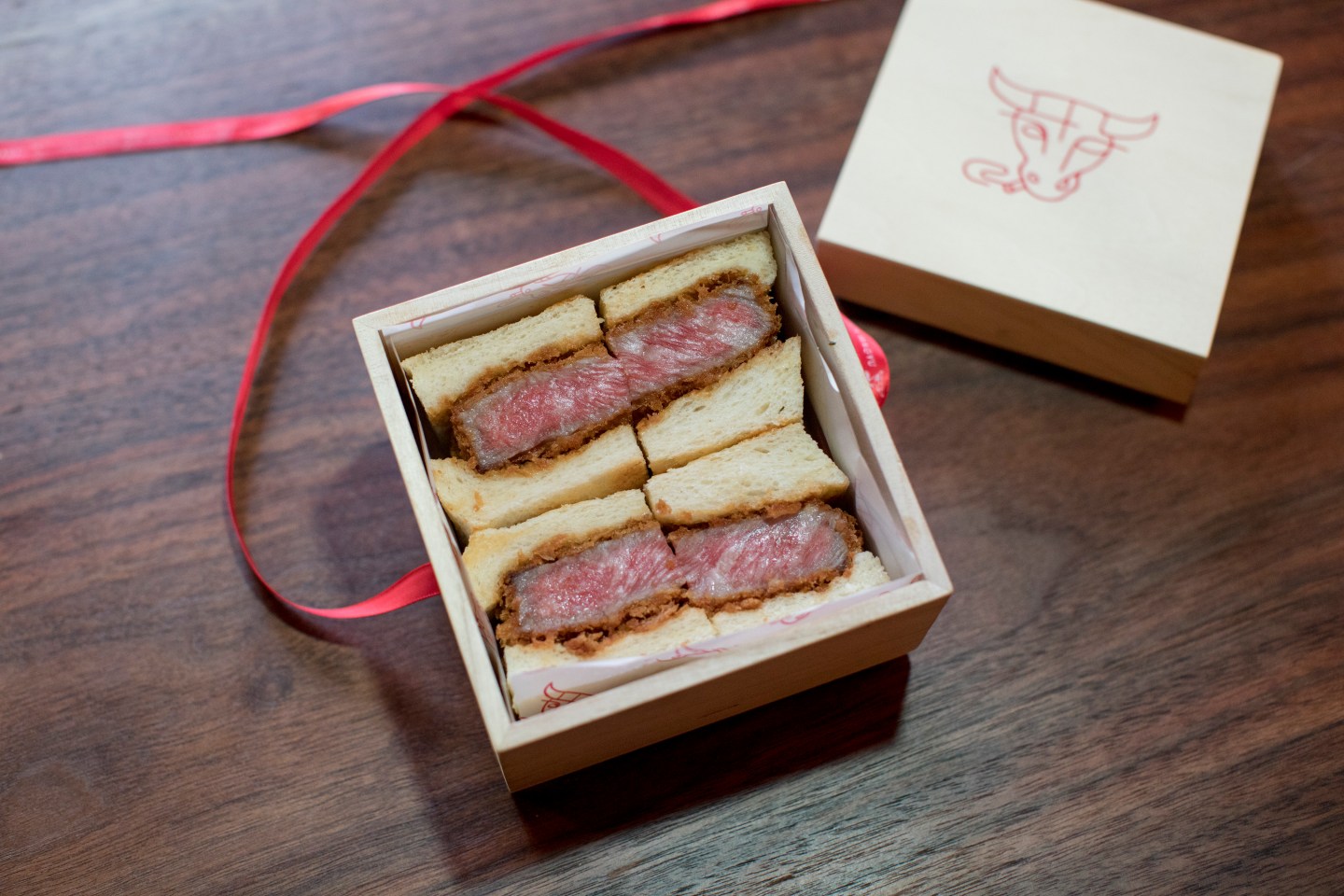 The sando made with Japanese Wagyu beef at Don Wagyu in New York.