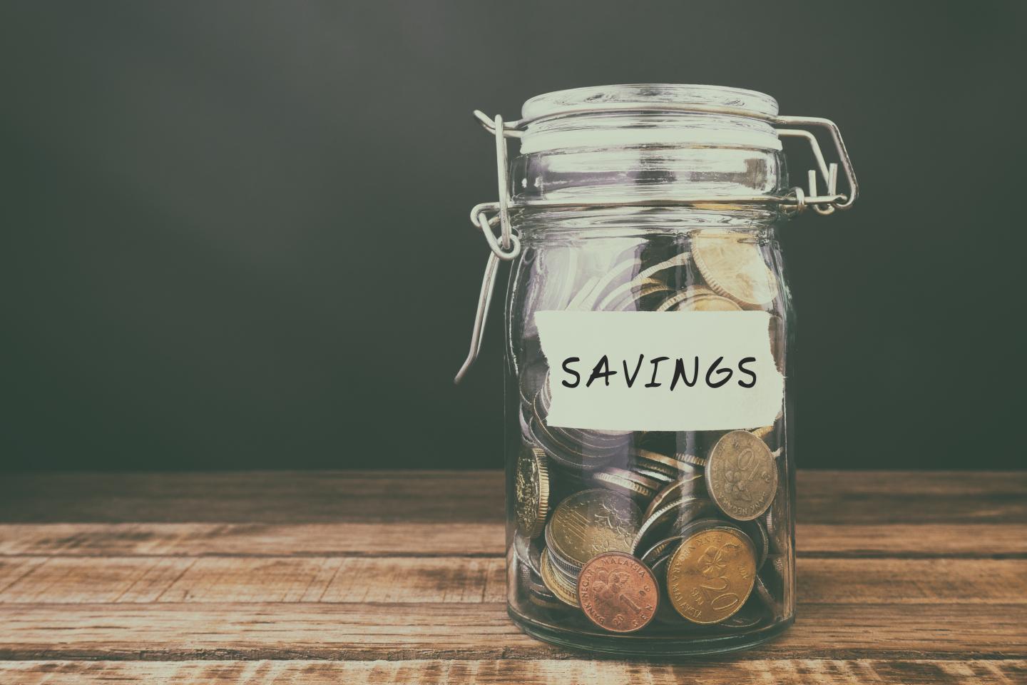 savings in jar