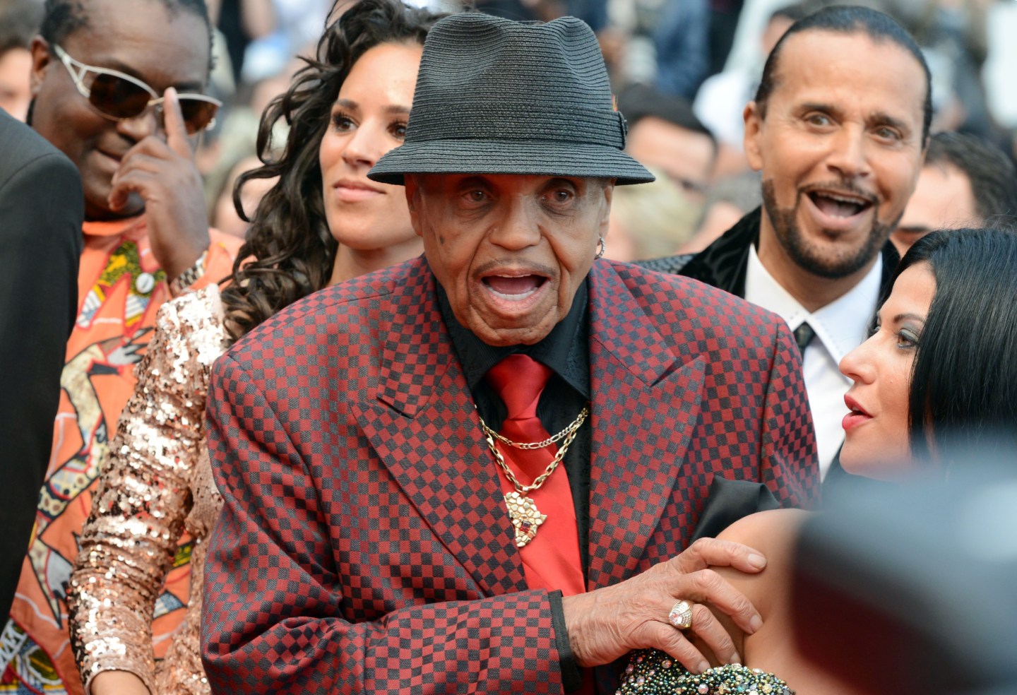 Joe Jackson, Michael Jackson's father, and guests arrive for the screening of the film "Sicario" in competition at the 68th Cannes Film Festival in Cannes