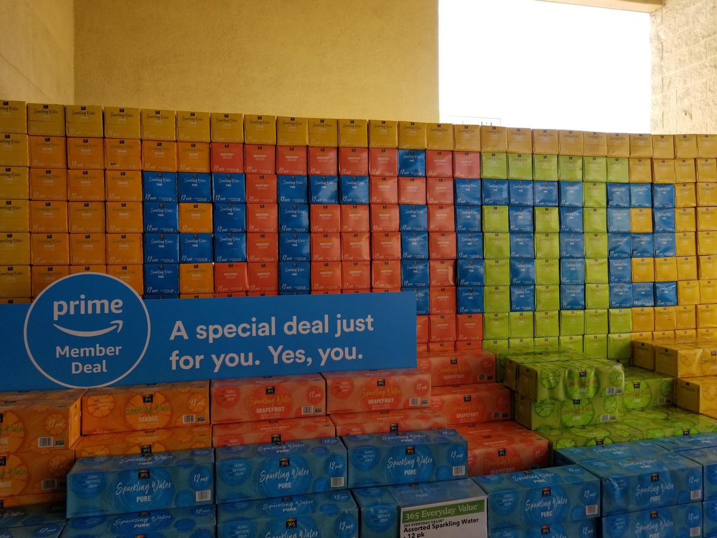 An Amazon Prime Day deal is featured at a Whole Foods Market grocery store in San Ramon, California.