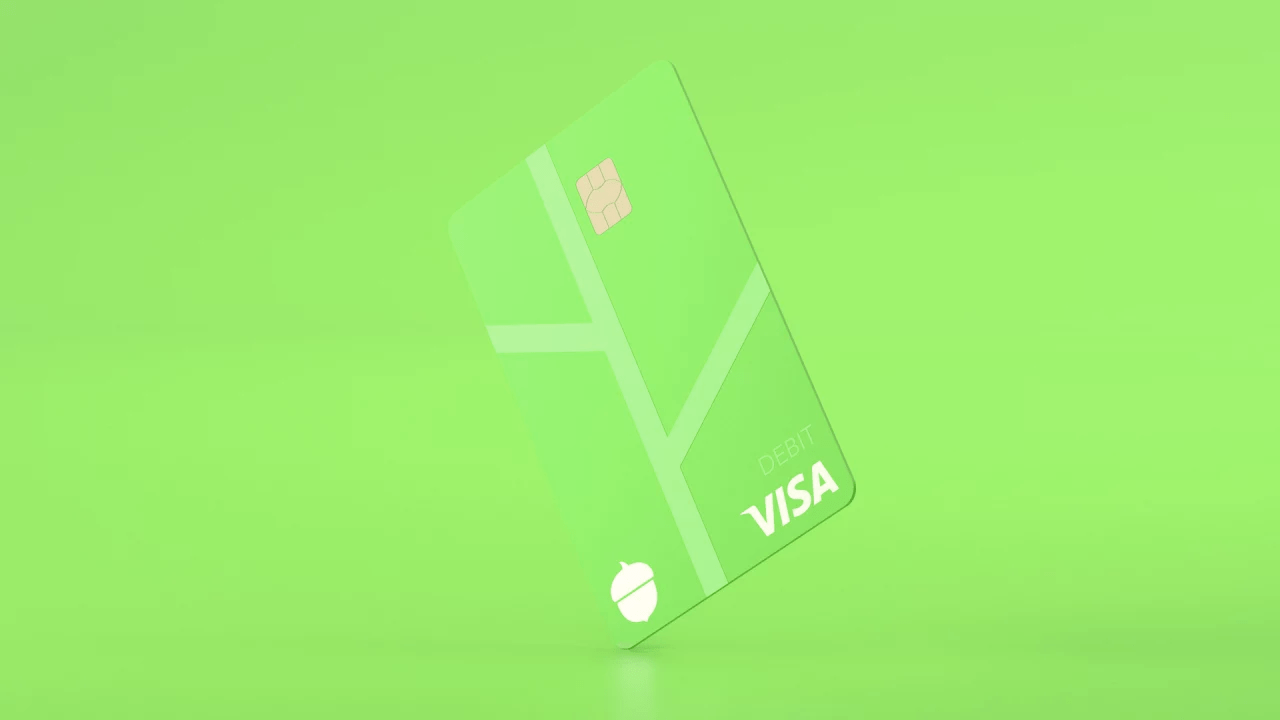The Acorns debit card, designed by Ammunition.