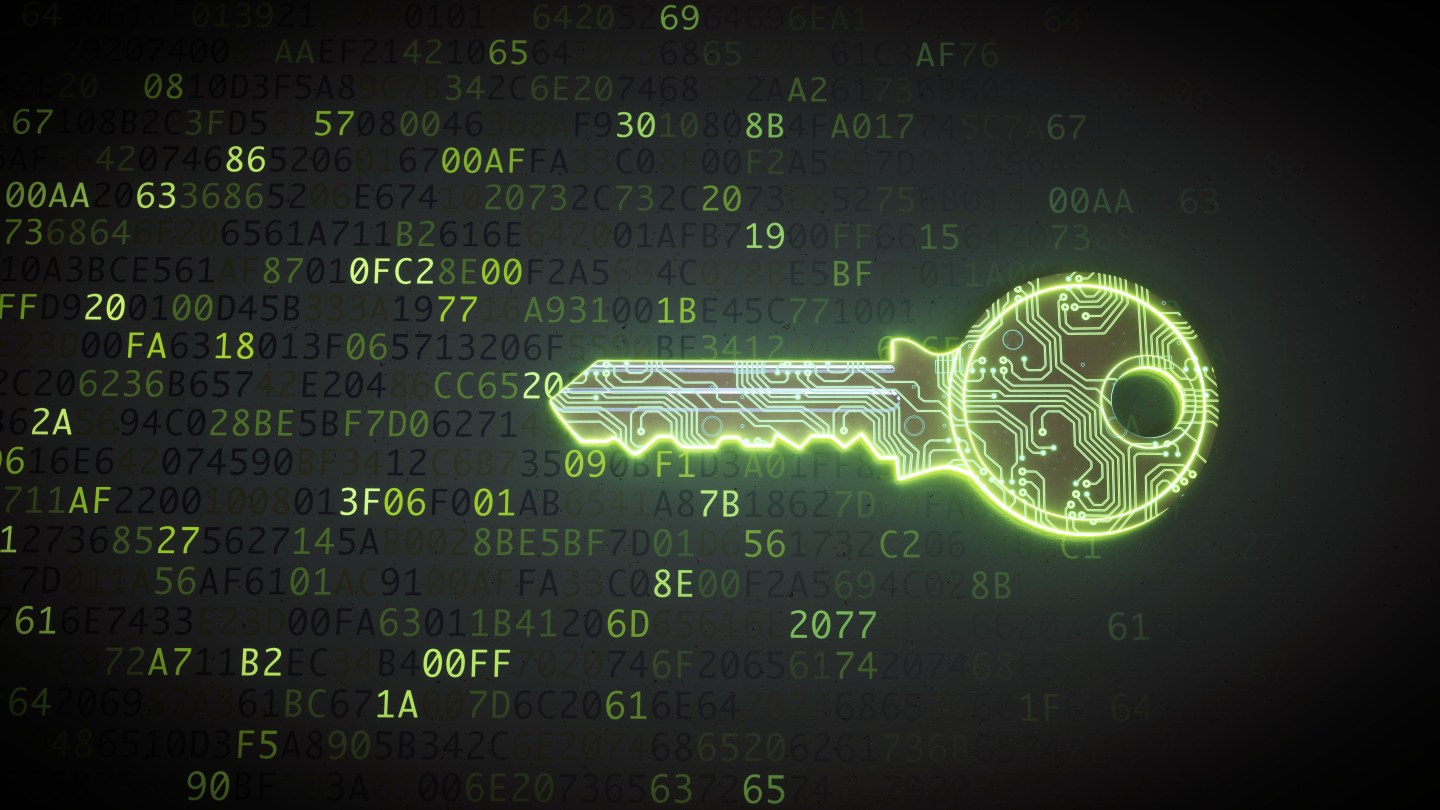 Green circuit digital key on binary code