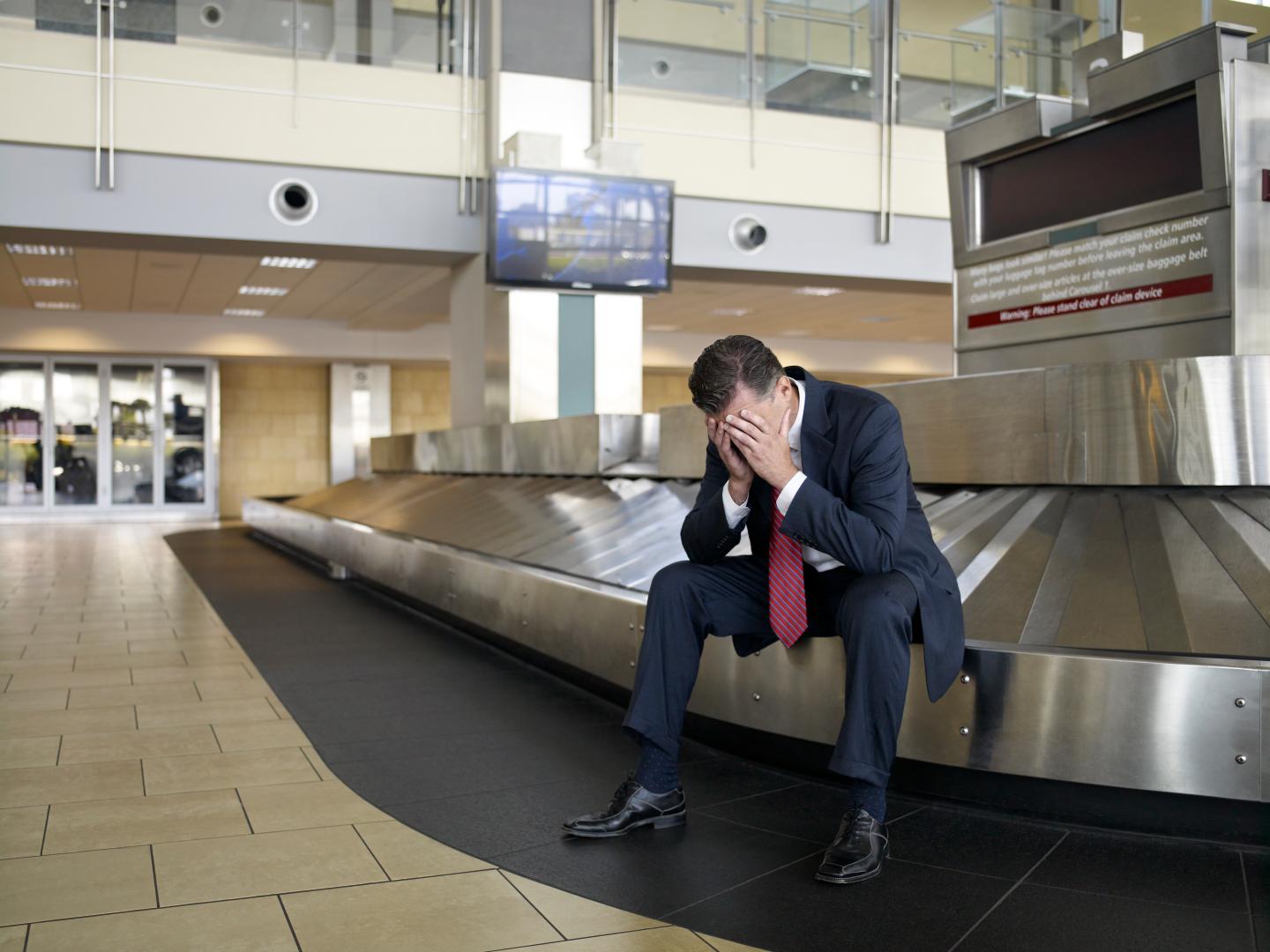 Frustrated air traveler