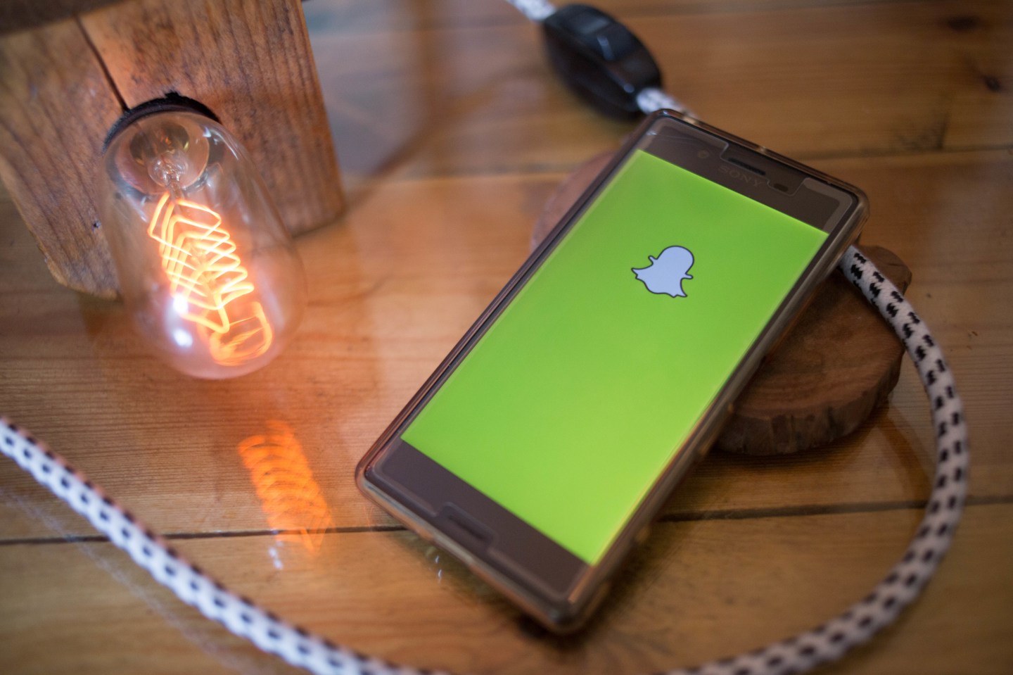 The SnapChat application seen displayed on a Sony smartphone