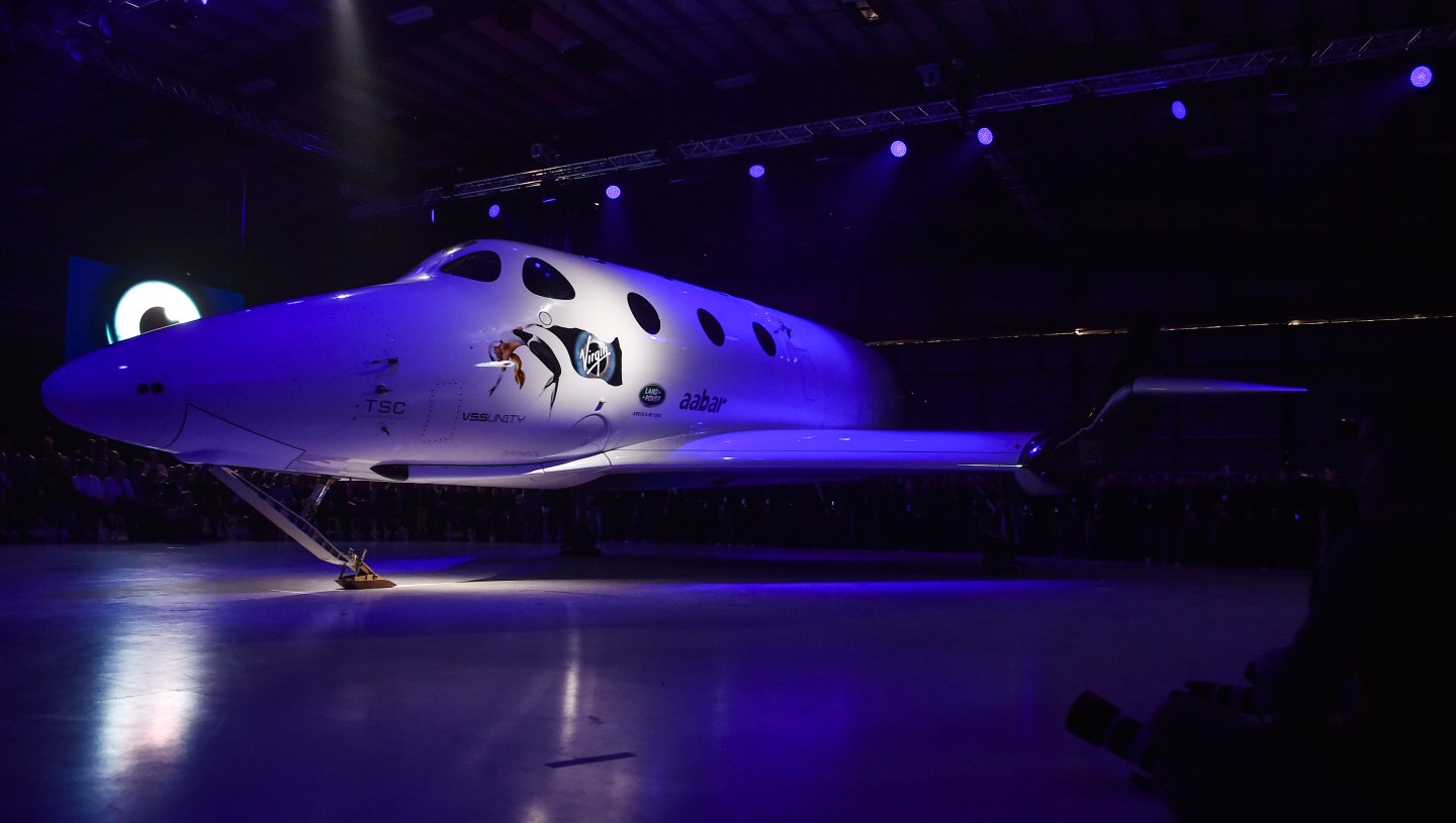 MOJAVE, CA - FEBRUARY 19: Shown is Virgin Galactic's new SpaceS