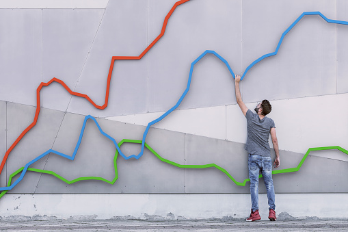 Three coloured graph with man