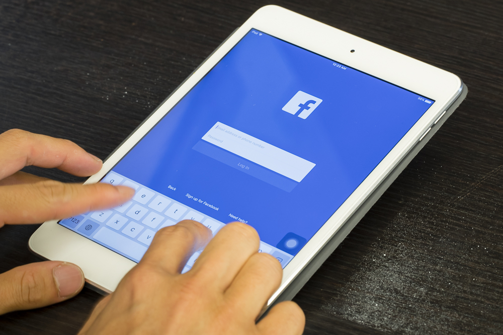 Facebook login page