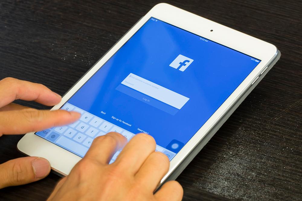 Facebook login page