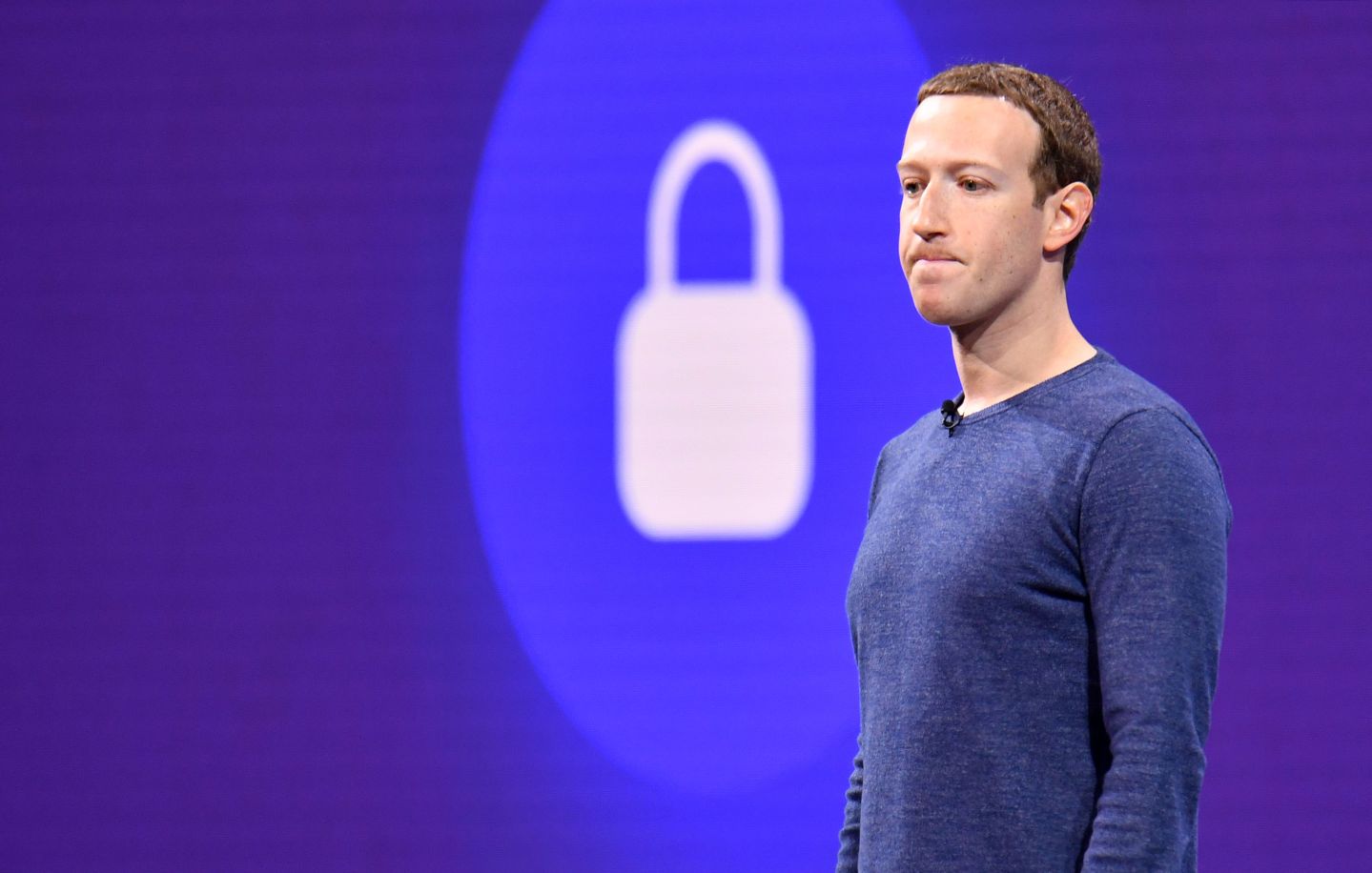 Facebook CEO Mark Zuckerberg speaks during his company's annual F8 summit in San Jose in May 2018.