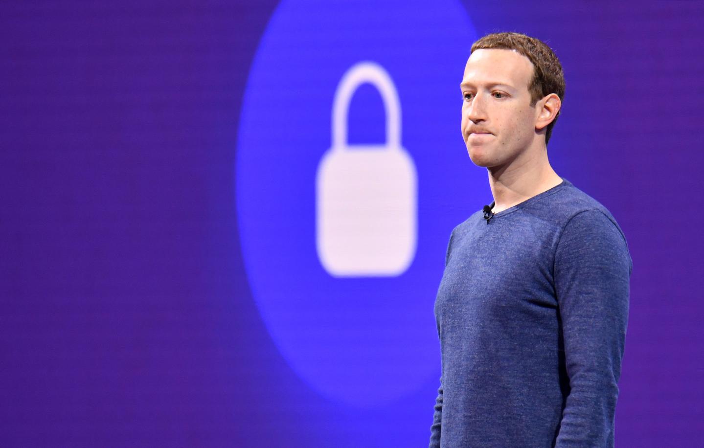 Facebook CEO Mark Zuckerberg speaks during his company's annual F8 summit in San Jose in May 2018.