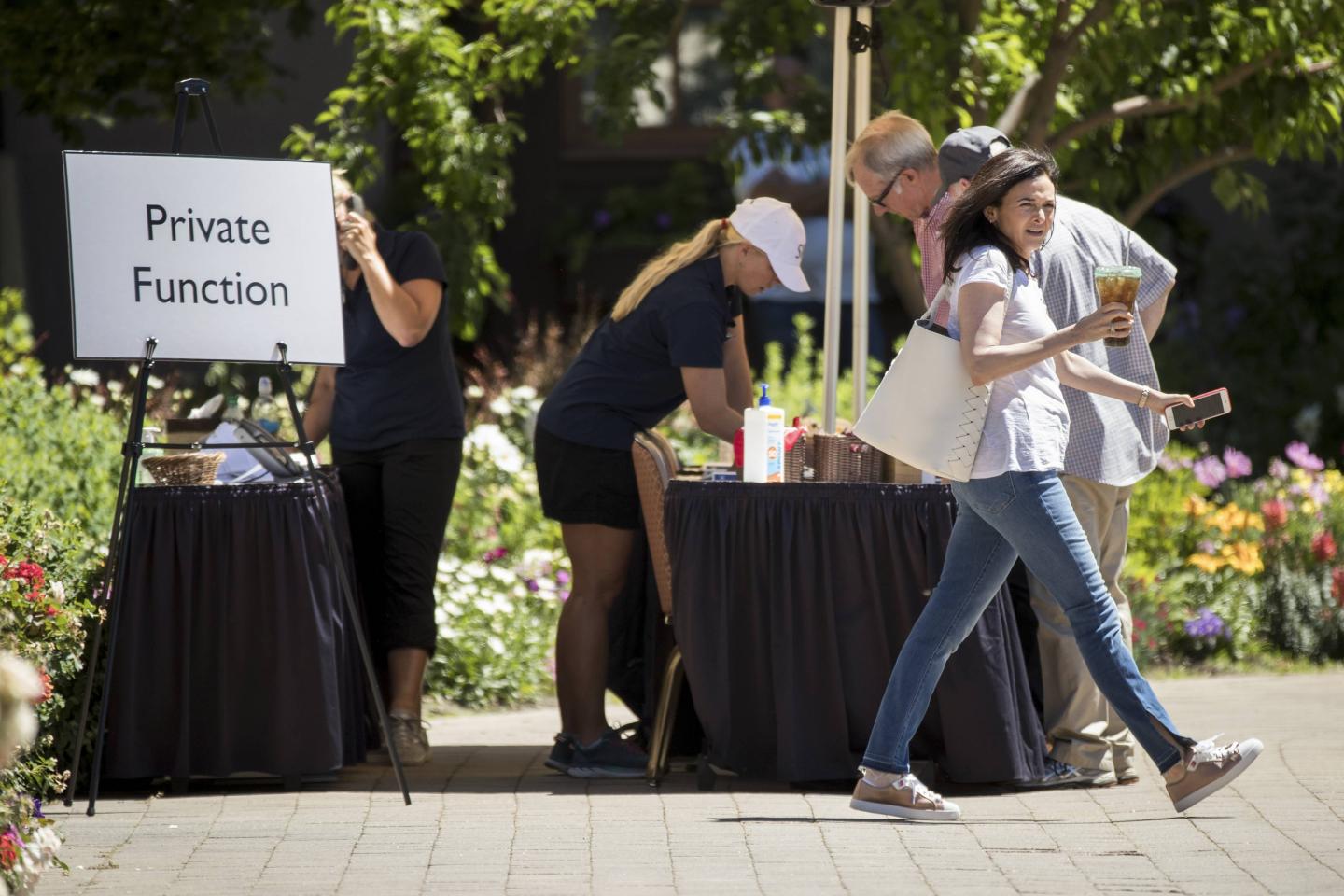 facebook COO sheryl sandberg in sun valley, idaho