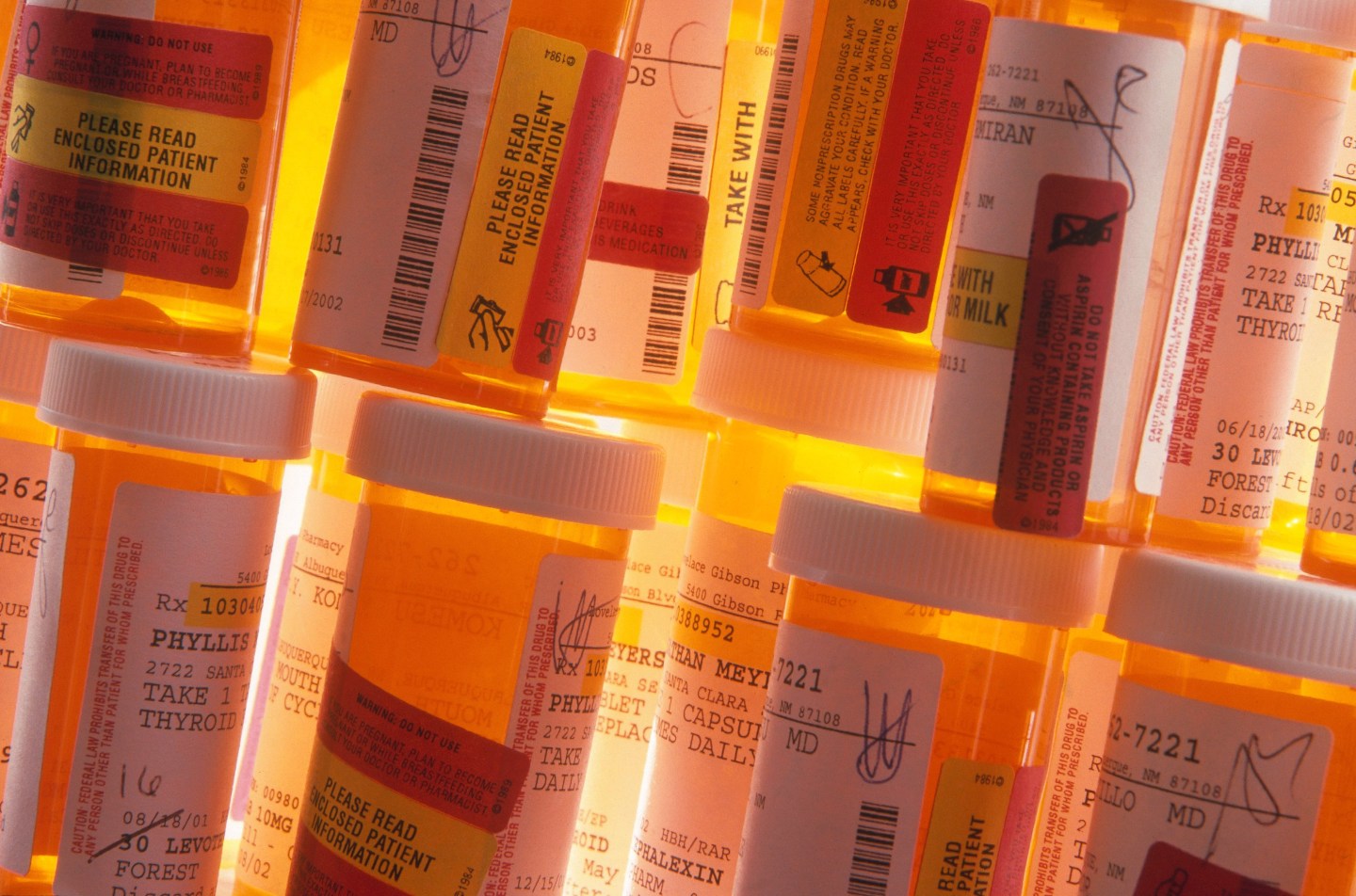 Prescription bottles.