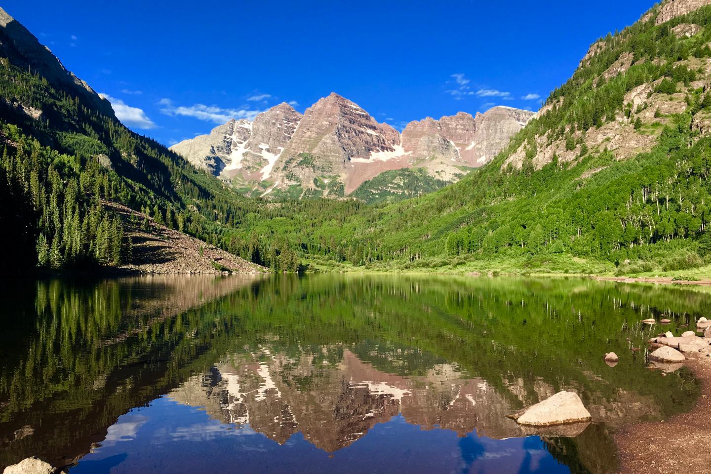Maroon Bells Lake Reflections in Summer