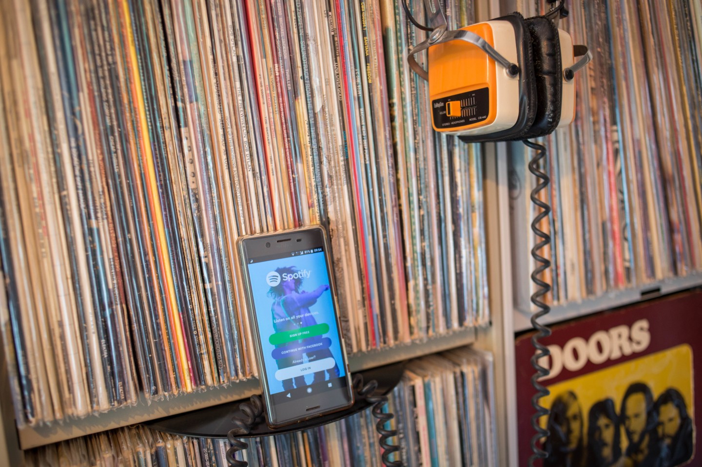 The Spotify application seen display on a Android Sony