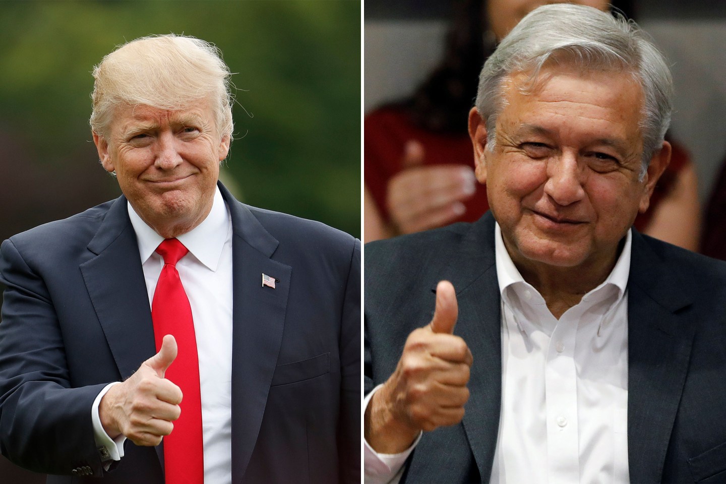 President Donald Trump and Mexican president-elect Andres Manuel Lopez Obrador (AMLO).