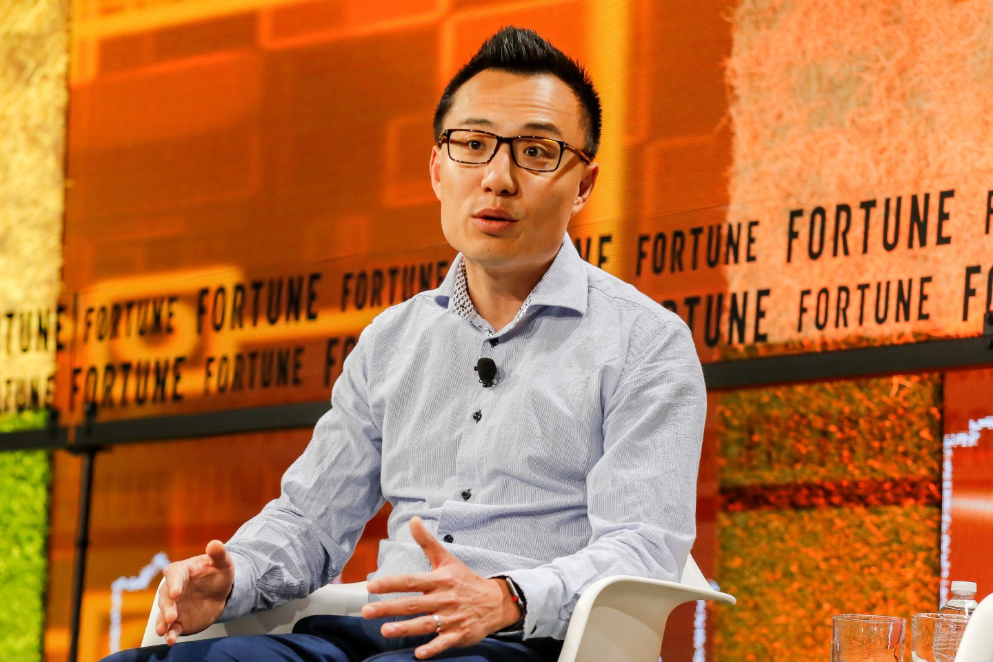 DoorDash CEO Tony Xu speaking at Fortune Brainstorm Tech 2018 in Aspen, Colo.