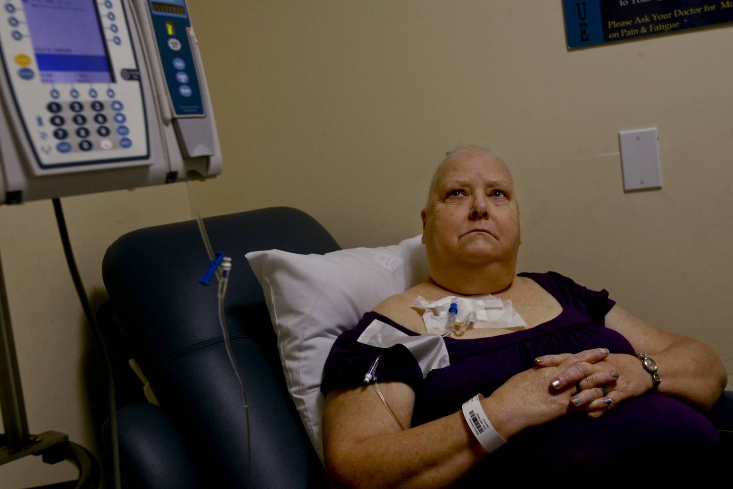 Doramay Bailey is treated for breast cancer at City of Hope National Medical Center in Duarte, Calif., on August 11, 2010.