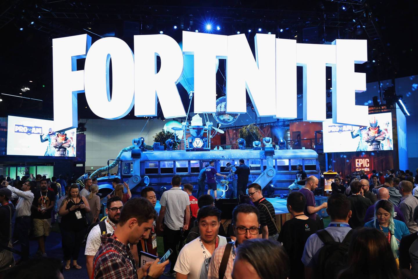 The Fortnite exhibit at the Electronic Entertainment Expo (E3) at the Los Angeles Convention Center on June 12, 2018 in Los Angeles.
