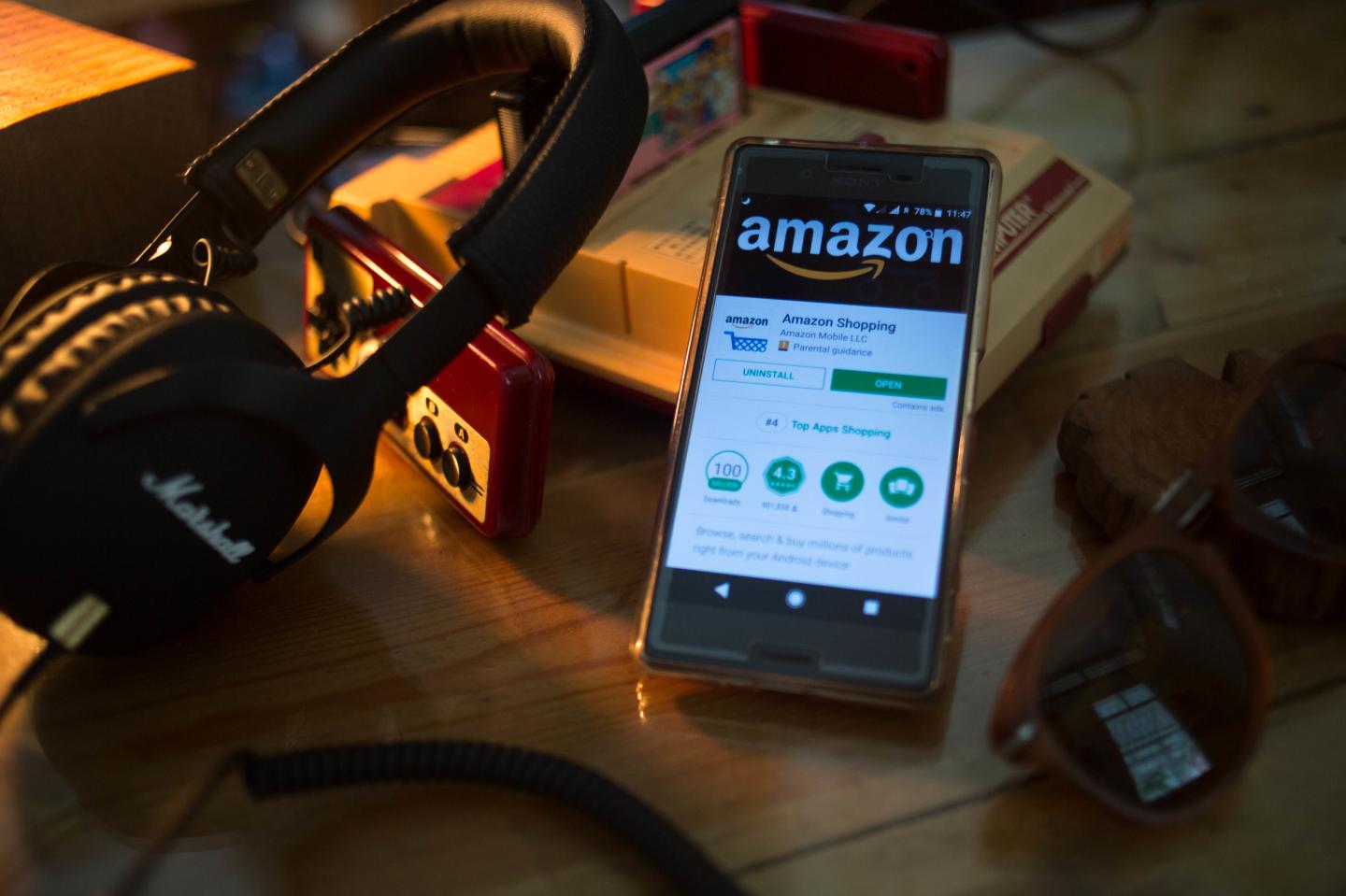 The Amazon application seen displayed on a Sony smartphone
