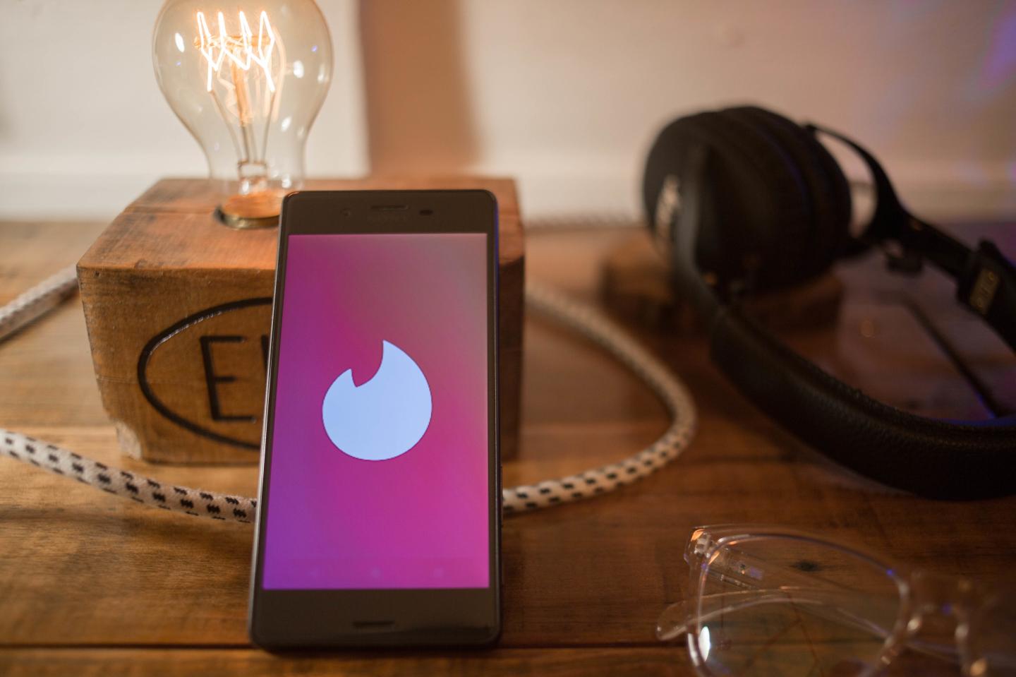 The Tinder application seen displayed on a Sony smartphone