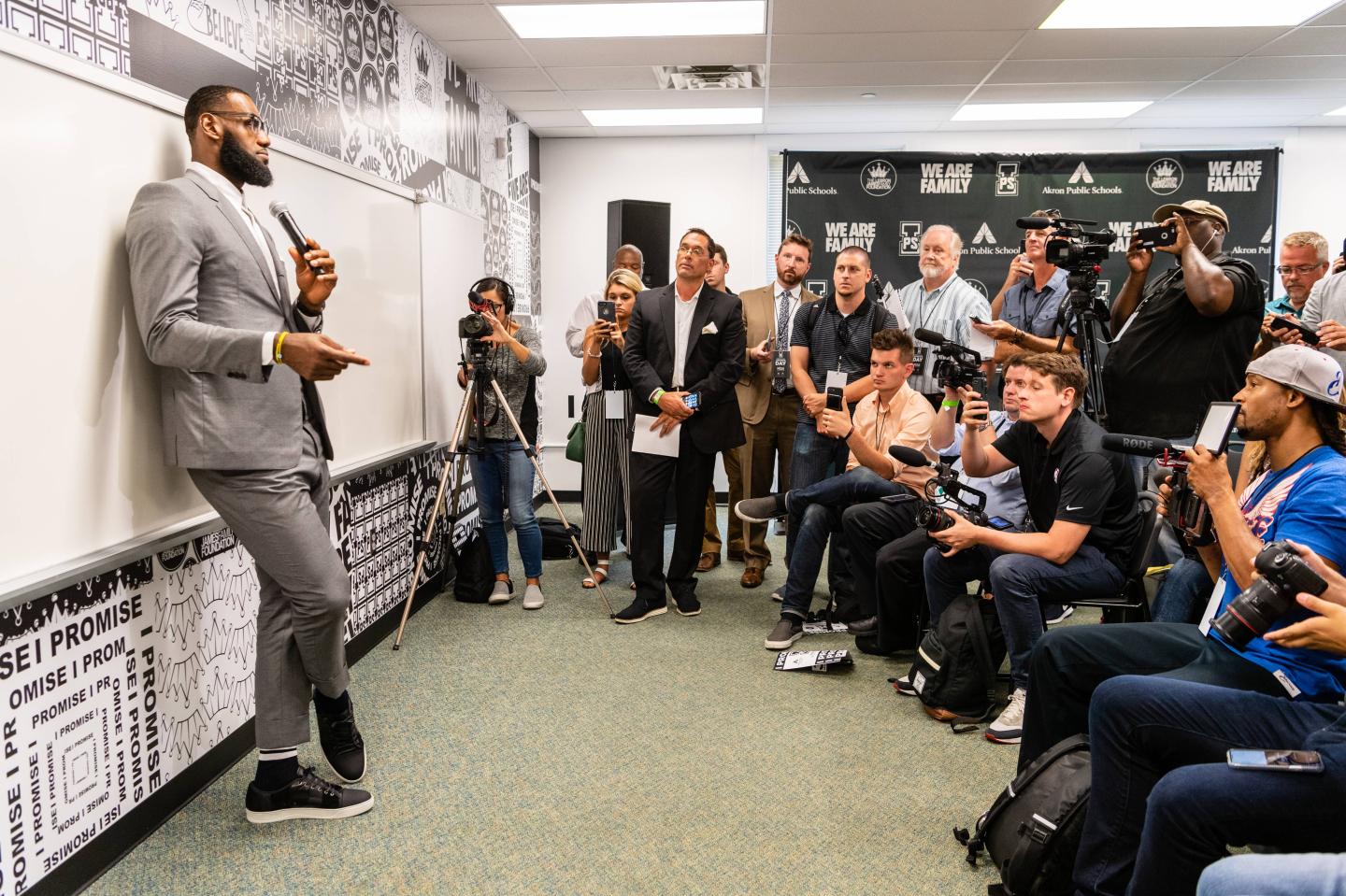 Lebron james speaks at school opening