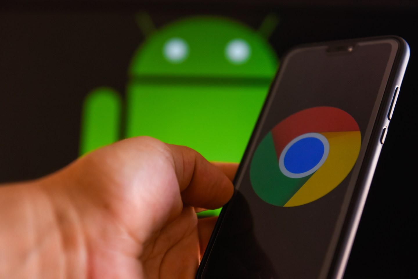 Google Chrome logo is seen on a mobile phone