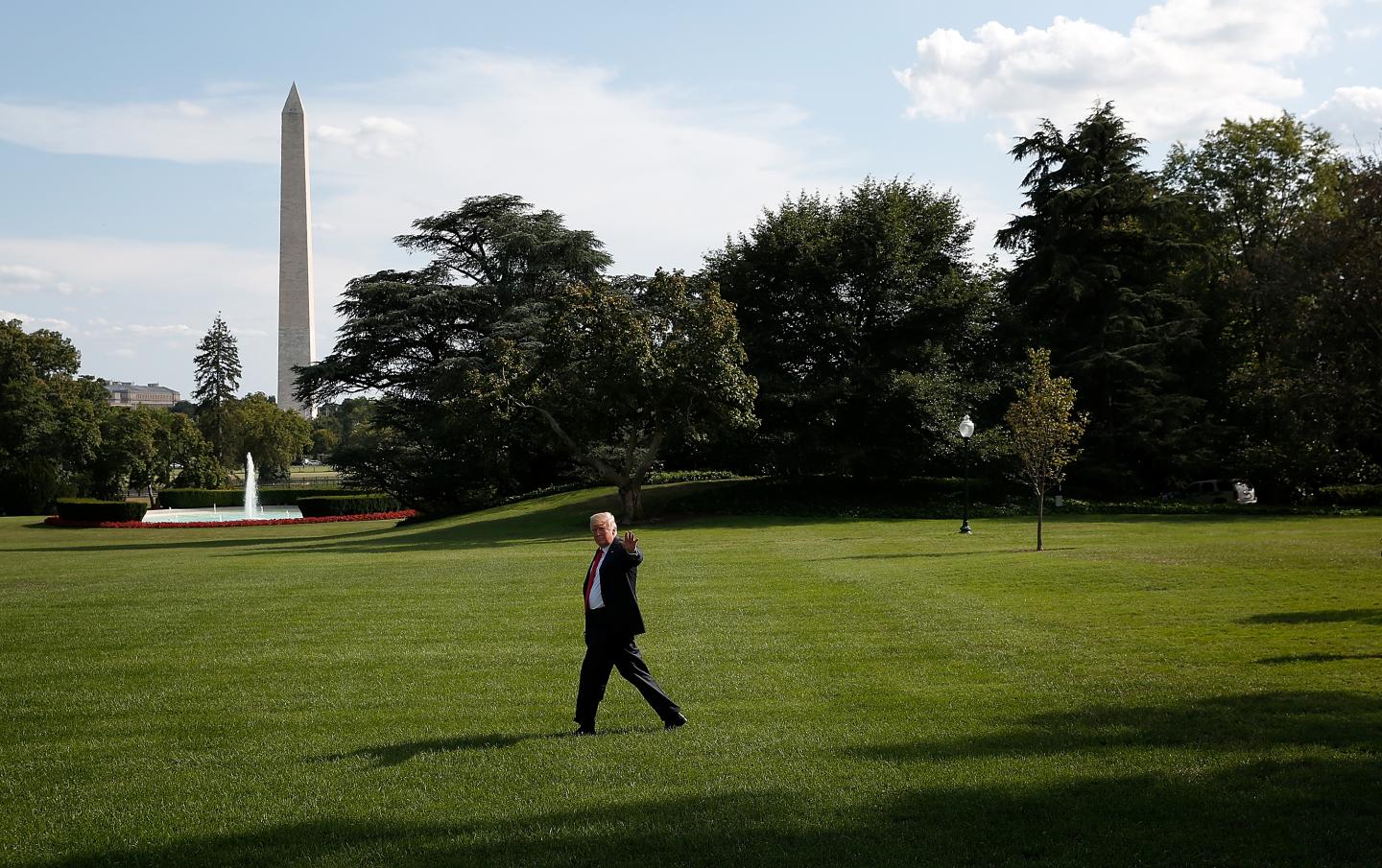 President Trump Departs The White House En Route To Rally In Indiana
