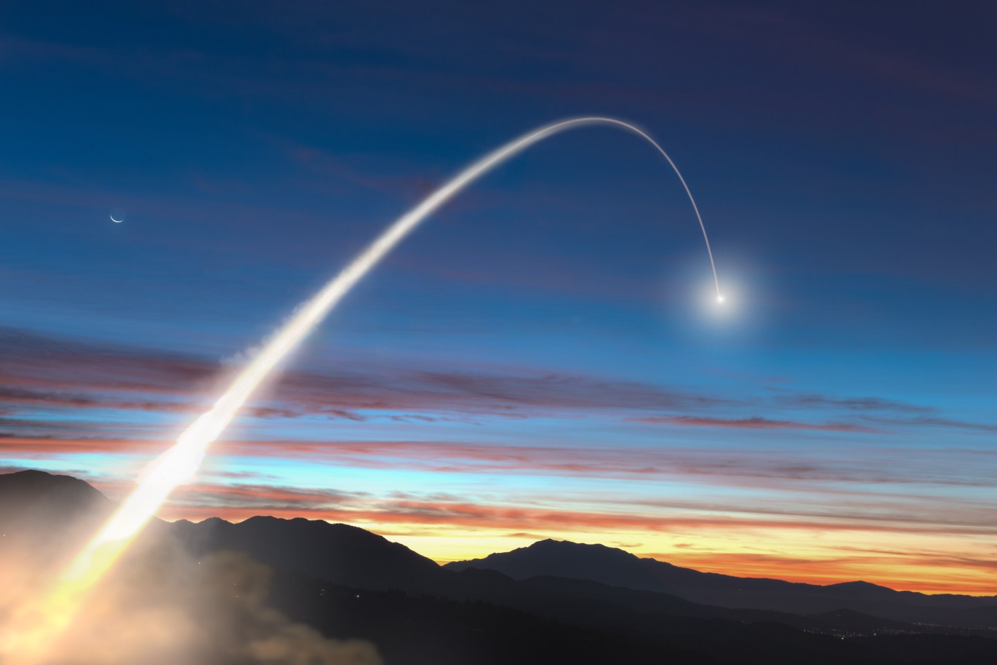 Missile launched into the morning sky