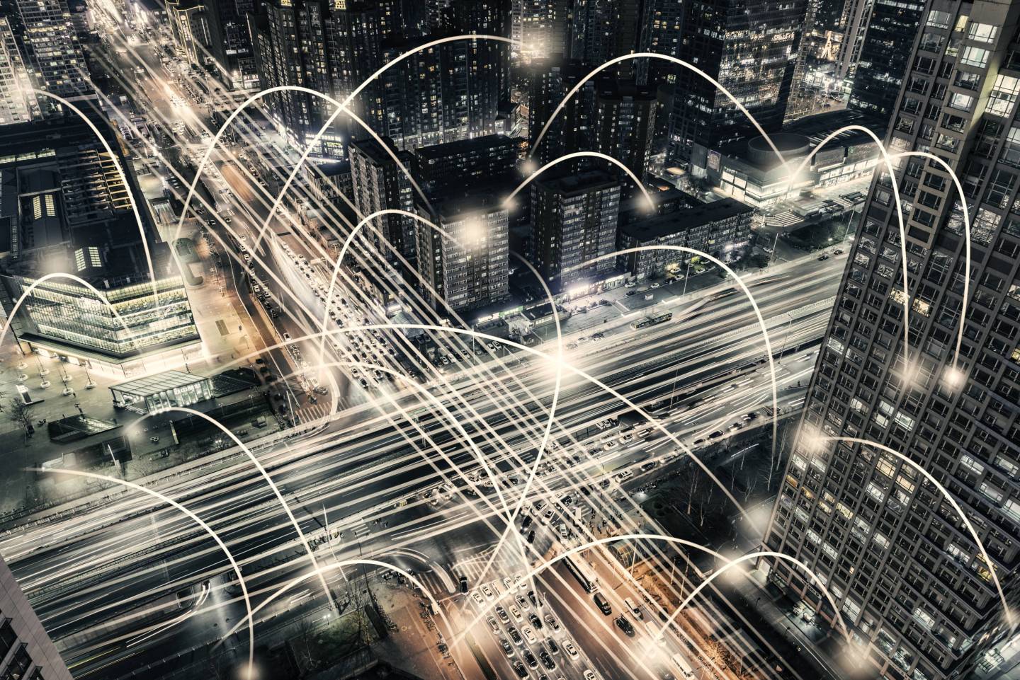The Network of the Office Building and Road Intersection